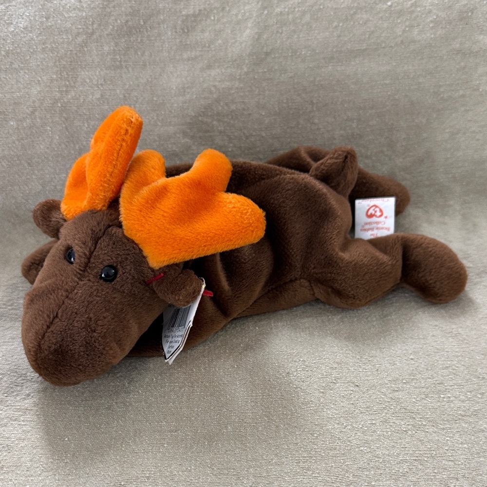 Ty Plush Moose - Brown and Orange